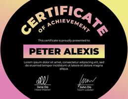 Pink Yellow Gradient Modern Certificate template
