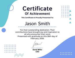 Certificate Of Achievement template