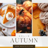 Minimalist Hello Autumn Instagram Post template