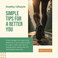 Healthy Lifestyle Instagram Carousel Post template