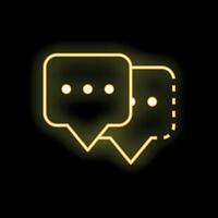 Neon speech bubbles showing ongoing communication in social media vector