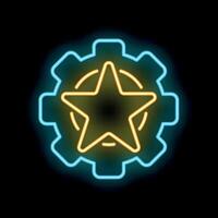 Neon sign representing the concept of achieving peak performance and efficiency vector