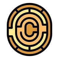 Copyright protection system showing copyright symbol inside a maze vector