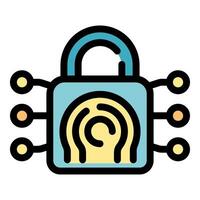 Digital security system protecting computer network with fingerprint scanner vector