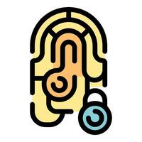 Fingerprint lock system accessing personal data with secure authentication vector