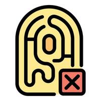 Fingerprint security access denied showing cybercrime vector