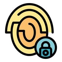 Fingerprint security system protecting personal data vector