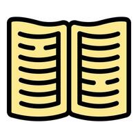 Open book with pages forming wavy shape on top vector