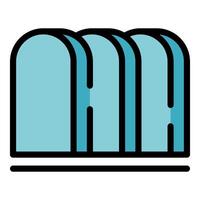 Sliced toast bread making machine icon representing breakfast food vector