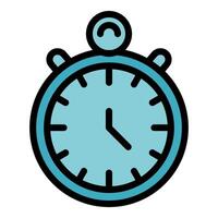 Blue stopwatch measuring time with precision in a simple icon design vector