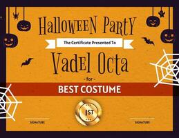 Halloween Children Certificate template