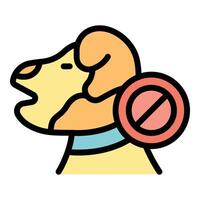 Dog barking not allowed sign with canine making noise vector