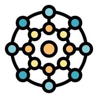 Network hub icon representing global connections and data flow vector