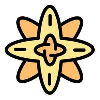 Yellow atom icon representing atomic structure and energy vector