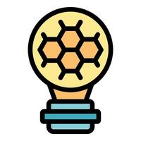 Light bulb representing innovative honeycomb structure vector