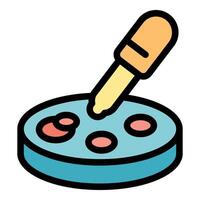 Laboratory pipette dropping liquid on a petri dish for scientific experiment vector