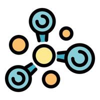 Three atoms are connecting to the central atom, forming a molecule vector