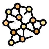 Network polygon connecting dots showing global communication vector