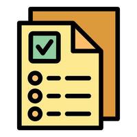 Approved document with checkmark and checklist icon vector