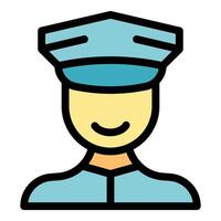 Smiling security guard wearing uniform looking secure vector