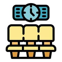 Waiting room clock showing time passing slowly vector