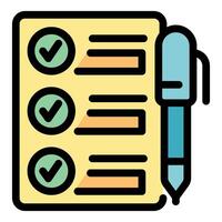 Checklist with check marks and pen for task management and completion vector