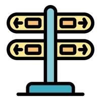 Signpost with arrows pointing in different directions icon vector