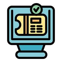 Online payment system showing credit card with checkmark icon vector