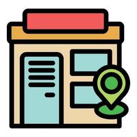 Store location pin showing a business address on a map vector
