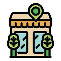 Eco friendly shop with location pin showing green business practices vector