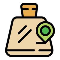Delivery box with pin pointing showing order tracking concept vector