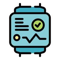 Smart watch displaying successful heart rate monitoring results icon vector