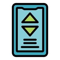 Smartphone app controlling smart home system with up and down arrows vector