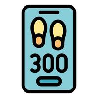 Smartphone app counting steps walked using pedometer feature vector