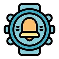 Smart watch showing alarm clock icon for punctuality concept vector