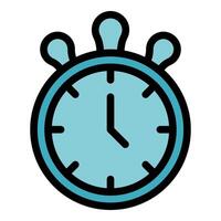 Round alarm clock is showing time management concept vector