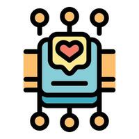 Smartwatch showing heart rate and receiving notifications icon vector