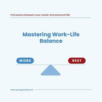Blue Red Minimalist Work Life Balance Linkedin Post template
