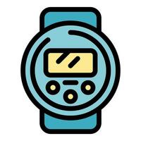 Modern smart watch showing time and displaying notifications vector