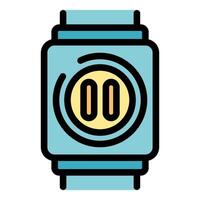 Smartwatch displaying pause button icon for application interface vector