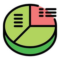 Colorful pie chart displaying market analysis results vector
