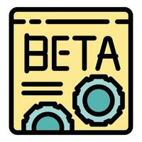 Beta testing software development with cogwheel icon showing new update vector