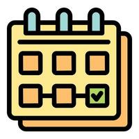 Calendar showing days passing with check mark on last day vector