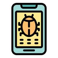 Smartphone showing bug icon indicating malware infection vector