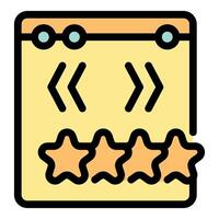 Web page showing customer feedback with five star rating vector