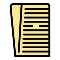 Simple yellow notepad is open and ready for writing or sketching vector