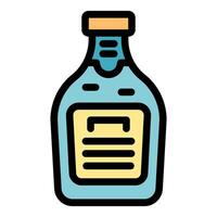 Glass bottle with blank label displaying important information vector