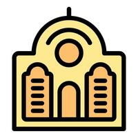 Simple flat design icon of a big building with columns vector