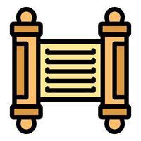 Ancient paper scroll with wooden handles representing historical document or proclamation vector
