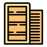 Data center server room hosting big data icon vector outline